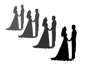 bride and groom silhouettes