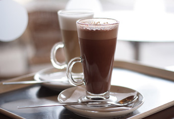 hot chocolate in a tall class