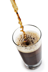pouring a glass of soda