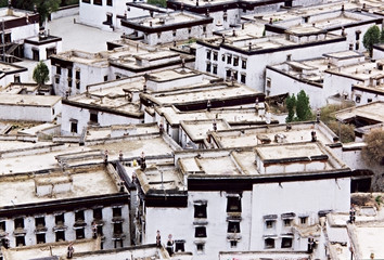 tibetan roofs in town shigatze.
