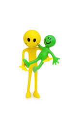 figures of smilies - mom holding a baby