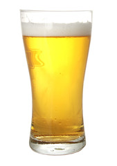 a glass of cold beer