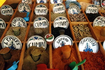 Stickers pour porte Tunisie marché aux épices