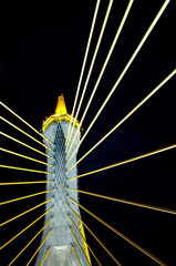 detail of suspension bridge