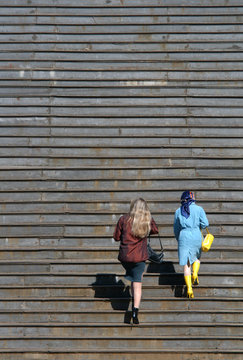 Two Women Going Upstairs