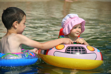 kids in the sea