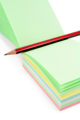 colorful notepaper and pencil