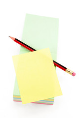 colorful notepaper and pencil