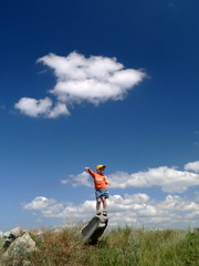 boy and cloud