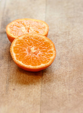two slices of juicy orange