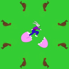 running easterhare and hen (3)