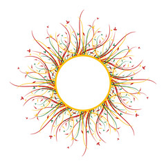 abstract floral decorative frame isolated on wite, vector illust