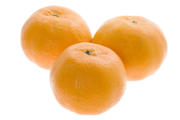 three mandarin oranges