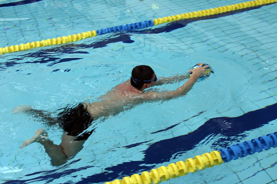 ball game in a swimming pool.