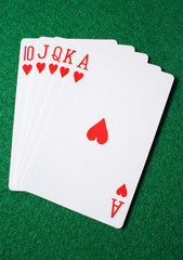 a royal flush, the highest ranked hand in texas ho