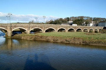 the old bridge over the river camel at wadebridge.