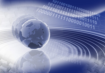 computerwelt in blau