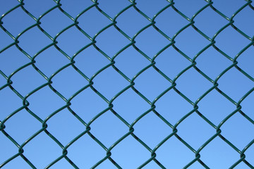 Fototapeta premium green chain link fence