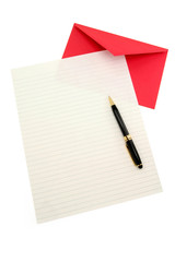letter paper and red envelope