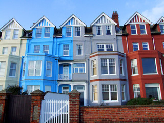 brightly painted houses