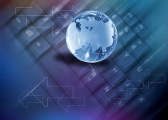 world wide web, globe on a keyboard