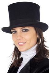 attractive business woman with hat