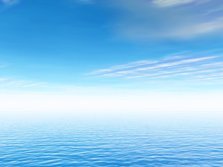 ocean and blue sky.