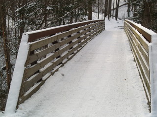 bridge covered with snow in winter