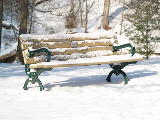 bech covered with snow