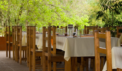 reserved table at the restourant