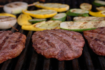 burgers on the grill