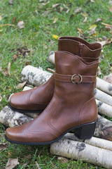 pair of leather boots