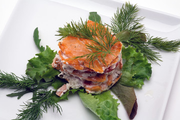 smoked salmon with creamy cheese