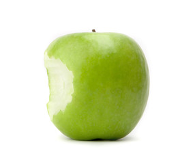 green bitten apple