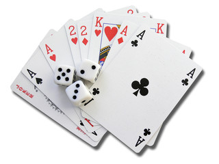 playing cards and cube