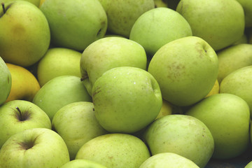 green apples at a parisian fruit market
