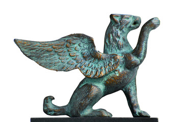 winged lion statue