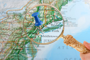 new york map tack