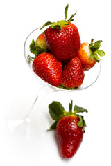 strawberry in glass