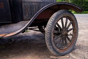 vintage abandoned car tire
