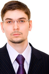 serious businessman with eyeglasses