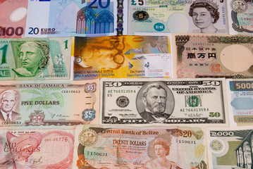 assorted currencies
