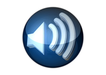 speaker icon 3d aqua button