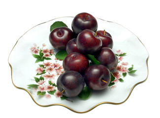 plums on plate