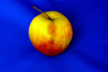 apple on blue