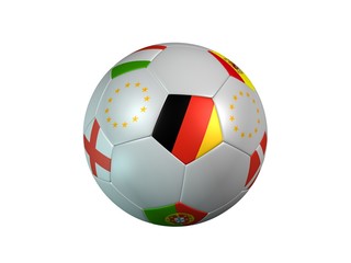 Obraz premium ballon de football drapeaux européens