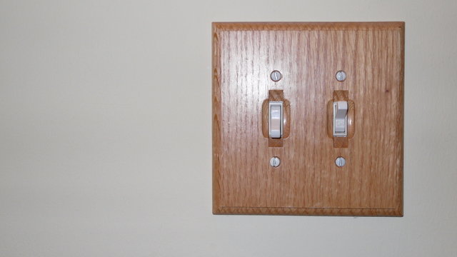 wood grain light switch