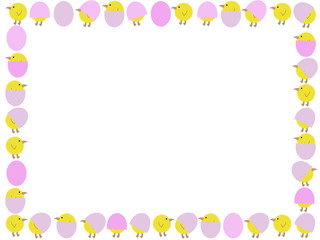 cartoon easter chicks and eggs