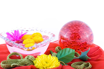 composition with flowers.