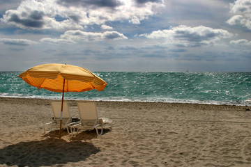 umbrella on brasilian beach